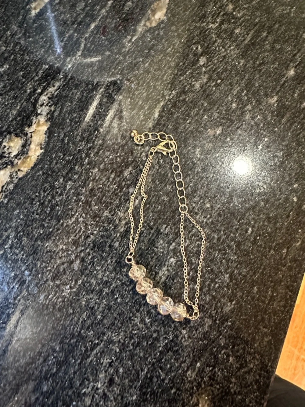Gold-Tone Champagne Bead Chain Bracelet